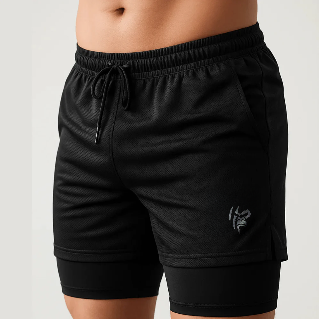 Kit 4 Peças Dryfit: 2 Camisas Brancas  e 2 Shorts Pretos